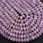 Large Natural Kunzite  Faceted Rondelle 10mm 12mm 14mm 16mm Beads Real Genuine Violet Purple Pink Kunzite Gemstone 15.5" Strand