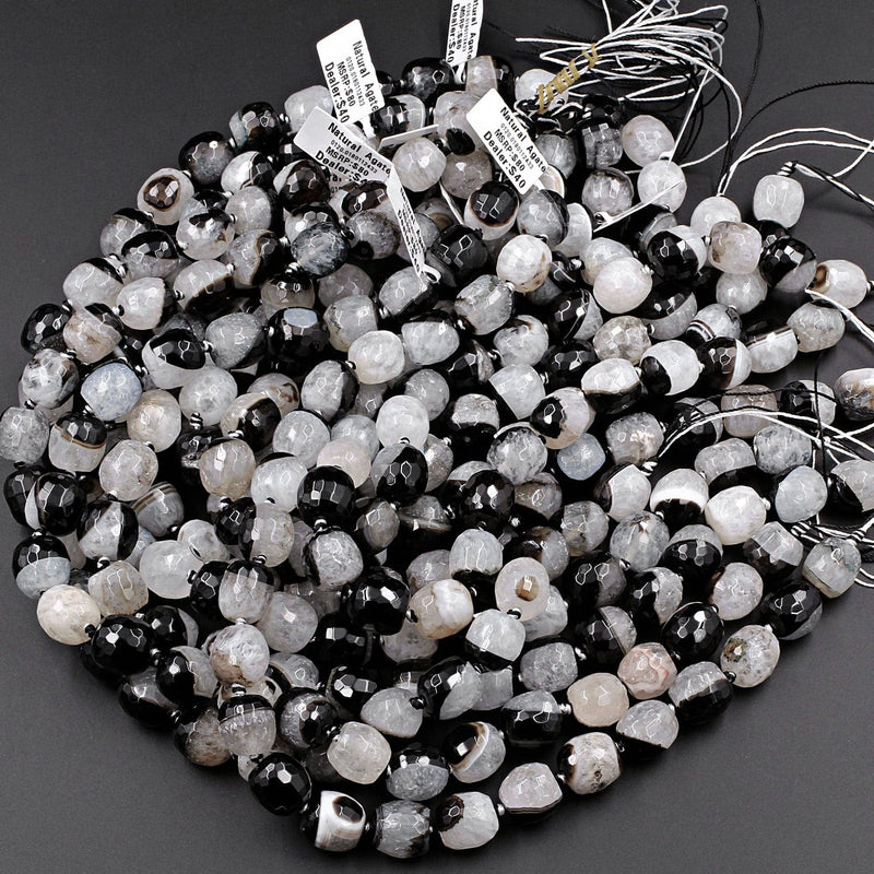 12mm/14mm Big Hole Round Beads Charms Natural Stone Agates Large Hole Beads  for Jewelry Making Necklace Earring Accessories