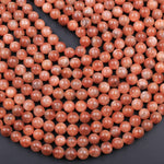 AAA Fiery Natural Sunstone Round Beads 5mm 6mm 8mm 10mm 12mm Feldspar Golden Glitters Orange Red Gemstone 15.5" Strand
