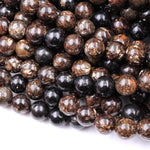 Natural Biotite Mica 4mm 6mm 8mm 10mm 12mm Round Beads Sparkling Mica in Brown Black Biotite Phlogopite 16" Strand