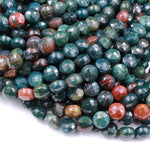 Real Genuine Bloodstone 8mm Faceted Coin Beads Superior Quality 100% Natural Bloodstone Full 16" Strand