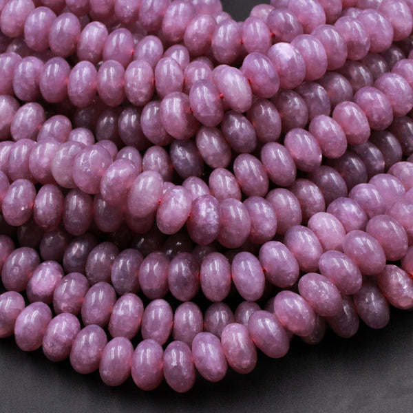 Natural Maroon Purple Lepidolite 6mm 8mm Rondelle Beads High Quality Gemstone 16" Strand