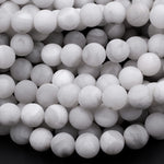 Matte Natural White Crazy Lace Agate Beads 4mm 6mm 8mm 10mm Round Beads 15.5" Strand