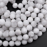 Matte Natural White Crazy Lace Agate Beads 4mm 6mm 8mm 10mm Round Beads 15.5" Strand