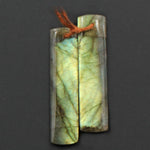 Flashy Natural Labradorite Earring Pair Rectangle Cabochon Cab Pair Drilled Matched Natural Gemstone Bead Pair