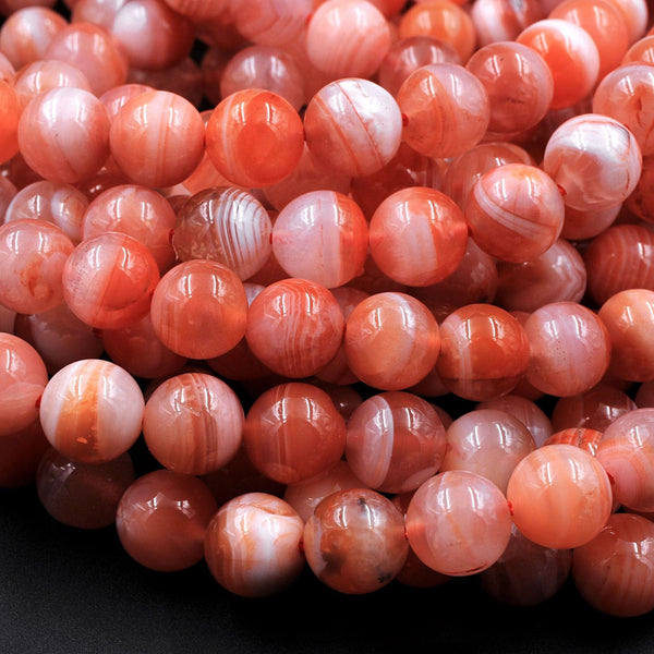 Extremely Rare! AAA Natural Moroccan Red Banded Agate 4mm 6mm 8mm 10mm Round Bead 16" Strand
