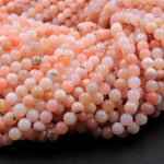 Natural Peruvian Pink Opal Beads 4mm Round Real Genuine Pink Opal Gemstone Full 16" Strand