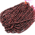 Faceted Natural Red Garnet Rondelle Beads 6mm 7mm Red Sparkle Diamond Cut Gemstone 16" Strand