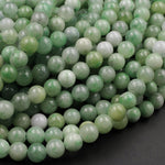 Natural Green Jadeite 6mm Round Beads Real Genuine Green Jade Gemstone 16" Strand