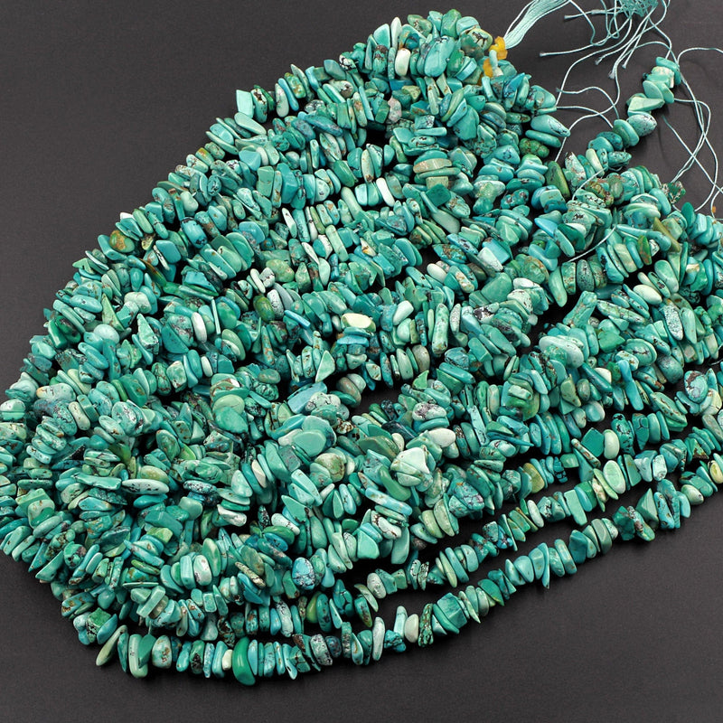 Natural Turquoise Freeform Disc Chips Raw Nuggets Untreated Genuine Real Stunning Blue Turquoise Gemstone Beads 16" Strand