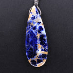 Natural Orange Sodalite Pendant Side Drilled Teardrop Bead Striking Vibrant Orange Blue Colors