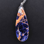 Natural Orange Sodalite Pendant Side Drilled Teardrop Bead Striking Vibrant Orange Blue Colors