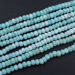Natural Blue Larimar Beads Smooth Rondelle 6mm Genuine Real Larimar Gemstone Full 16" Strand