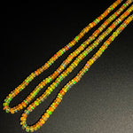 AAA Ethiopian Opal Faceted Rondelle Beads Graduating 3.5mm 5mm Super Flashy Fiery Rainbow Honey Amber Orange 16.5" Strand