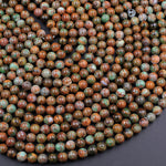 Natural African Green Opal 6mm 8mm Round Beads High Quality Green Brown Gemstone Opal Beads 15.5" Strand