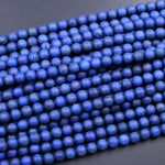 Matte Blue Lapis 4mm 6mm 8mm 10mm Round Beads 15.5" Strand