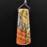 AAA Vibrant Natural Red Creek Jasper Pendant Side Drilled Long Trapezoid Shape Focal Bead Natural Multi Color Picasso Jasper Cherry Creek