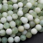 Matte Natural Green Serpentine Jade 4mm 6mm 8mm 10mm Round Beads 15.5" Strand