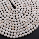 Matte Natural Ivory Jade Round Beads 6mm 8mm 10mm Creamy Ivory White Natural Jade Beads 16" Strand