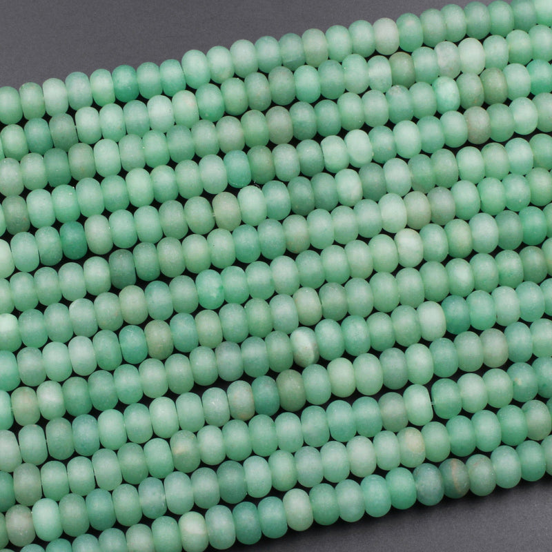 Matte Natural Green Aventurine Rondelle Beads 6mm 8mm High Quality Natural Green Gemstone 16" Strand
