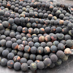 Matte Natural Cherry Blossom Jasper Beads 6mm 8mm 10mm Round Earthy Brown Red Pink Green Beads 15.5" Strand