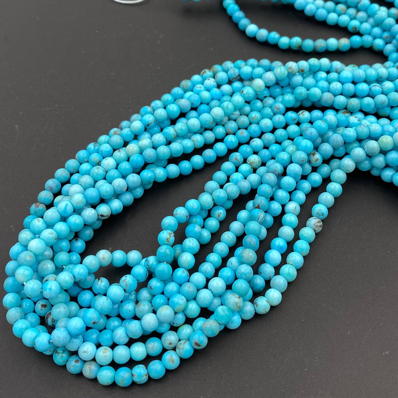 Genuine Natural Soft Blue Turquoise 5mm Round Beads High Quality Real Authentic Turquoise Gemstone 16" Strand
