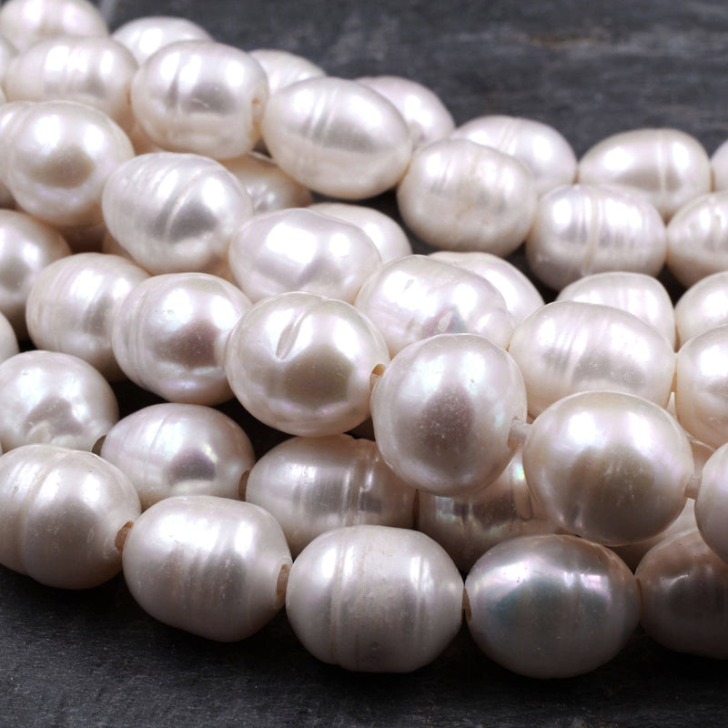 8mm Large Hole White Freshwater Pearl Strand – Beads, Inc.