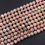 Natural Rhodochrosite Beads Round 5mm 6mm 8mm 9mm 10mm 15.5" Strand