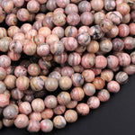 Natural Rhodochrosite Beads Round 5mm 6mm 8mm 9mm 10mm 15.5" Strand