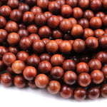 Natural Rosewood Beads 6mm 8mm 10mm 12mm Pure Golden Red Wood Great For Mala Prayer Meditation Therapy 16" Strand
