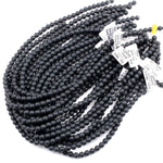 Matte Black Onyx Round Beads 2mm 3mm 4mm 6mm 8mm 10mm 12mm 15.5" Strand