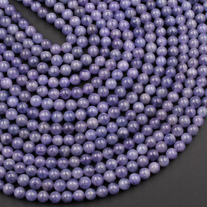Natural Tanzanite Round Beads 6mm 7mm 8mm 10mm Real Genuine Tanzanite Purple Blue Gemstone 16" Strand