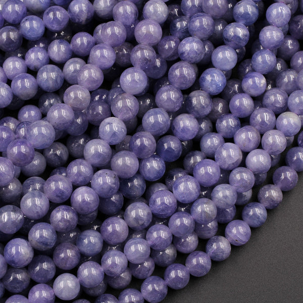 Natural Tanzanite Round Beads 6mm 7mm 8mm 10mm Real Genuine Tanzanite Purple Blue Gemstone 16" Strand
