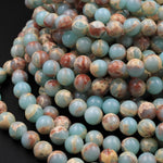 Impression Jasper Smooth Round Beads 4mm 6mm 8mm 10mm Aka Snake Skin Jasper Aqua Terra Jasper 15.5" Strand