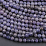 Natural Tanzanite Round Beads 3mm 4mm 5mm 6mm 7mm 8mm 10mm Real Genuine Tanzanite Purple Blue Gemstone 16" Strand