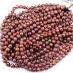 Rare! Natural Madagascar Chocolate Moonstone 4mm 5mm 6mm 8mm 10mm 12mm 14mm Round Beads Reddish Brown Moonstone 16" Strand