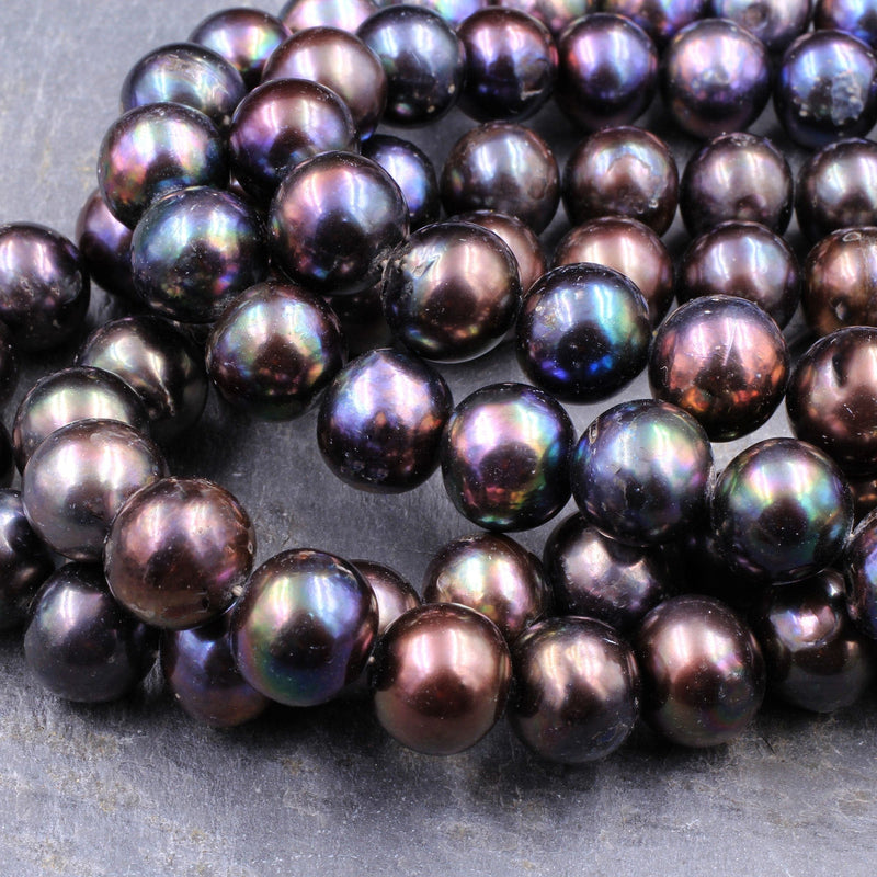 Large Hole Pearls Beads Silver Genuine Freshwater Pearl 10mm 12mm