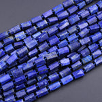 Natural Blue Lapis Lazuli Faceted Tube Beads 16" Strand