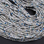 AA Real Genuine Rare K2 2mm Faceted Round Beads from Pakistan Afghanistan Sparkling Laser Diamond Cut Gemstone 16" Strand