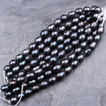 Large Hole Pearls Beads Black Peacock Genuine Freshwater Pearl 12mm 16mm Large Potato Oval Big 2.5mm Drill Size 8" Strand