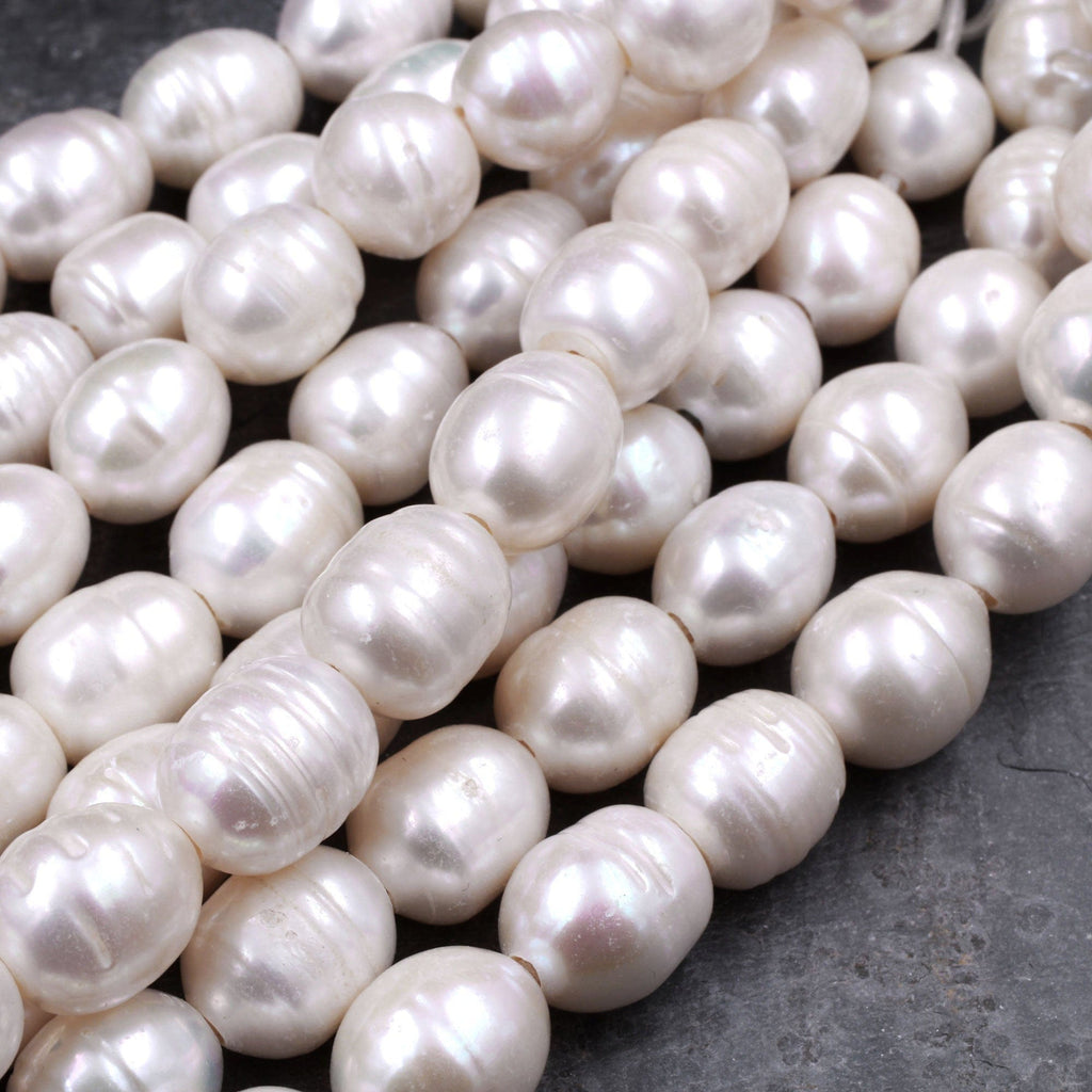 Large White Pearls with Hole - 3 Sizes of Beads 