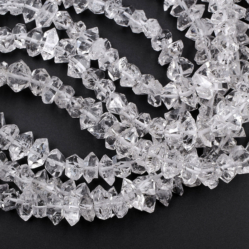 Herkimer Quartz Diamond Grey/Clear Faceted Natural Beads –  Victorygemsandbeads