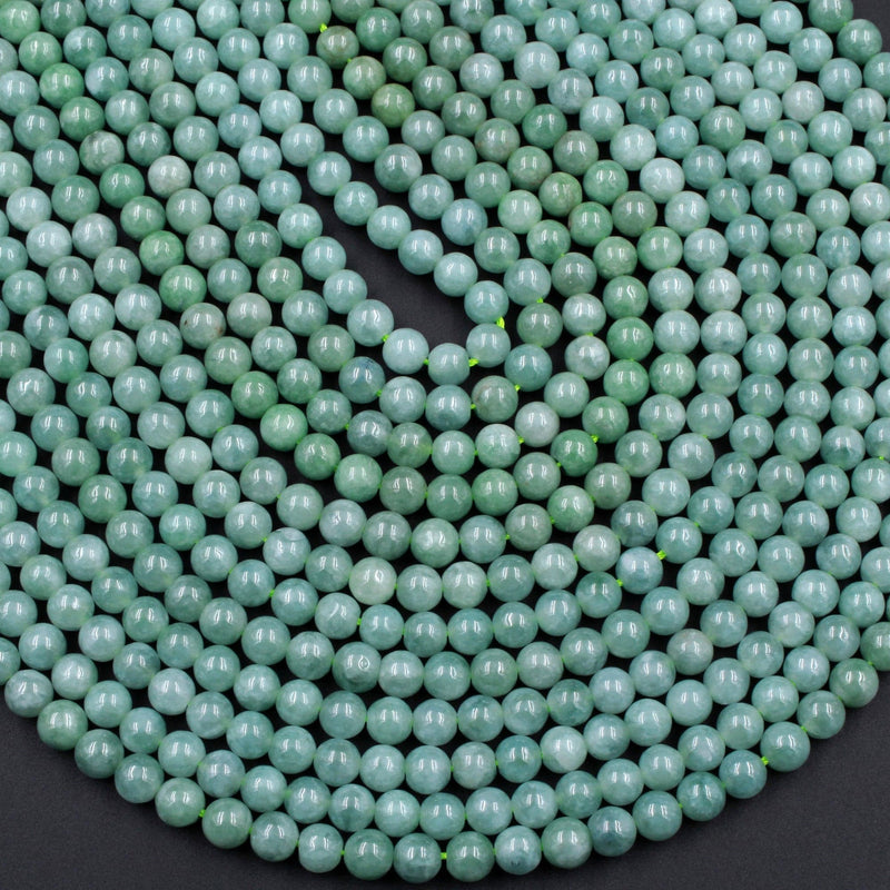 Natural Burmese Burma Jade Beads 6mm Round Real Genuine Green Jade Gemstone 16" Strand