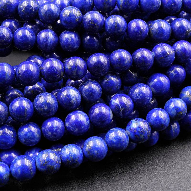 AAA Genuine 100% Natural Blue Lapis 3mm 4mm 5mm 6mm 8mm Round Beads 15.5" Strand