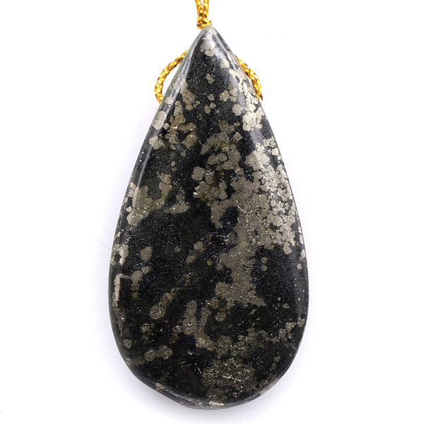 Rare Natural Pyrite in Magnetite Teardrop Pendant