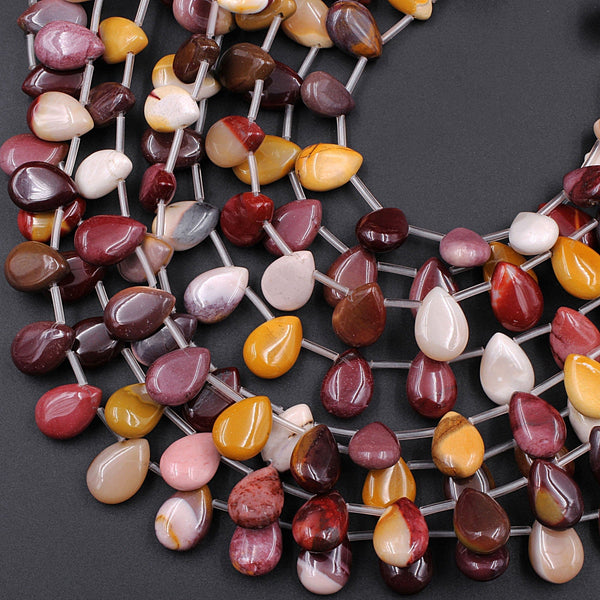 Small Natural Mookaite Teardrop Beads 14x10mm 16" Strand
