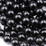 Genuine 100% Natural Black Tourmaline Round Beads 4mm 6mm 8mm 10mm 12mm 14mm 16" Strand