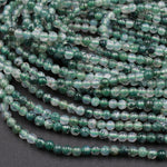 Natural Green Moss Agate 2mm Plain Smooth Round Beads 16" Strand