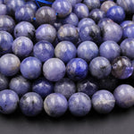 Large Natural Tanzanite Round Beads 8mm 10mm 12mm Real Genuine Tanzanite Purple Blue Gemstone 16" Strand