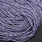 Genuine Real Natural Tanzanite Round Beads 2mm 3mm 3.5mm 4mm Faceted Micro Cut Gemstone 16" Strand